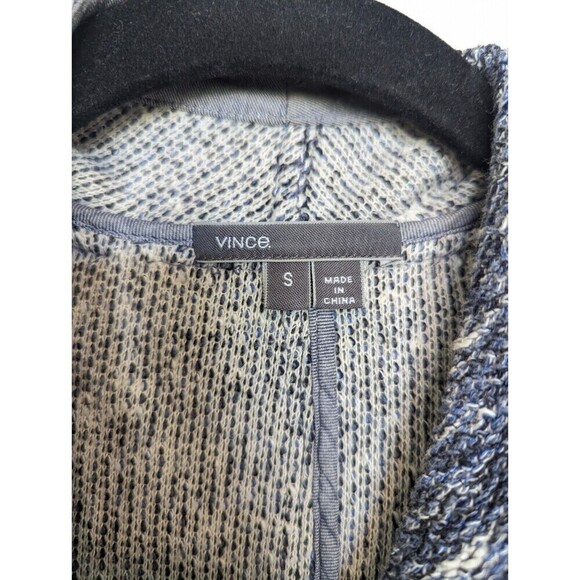 Vince Jacket Womems Small Blue Tweed Drape Neck Office Business Career Academia - Picture 7 of 11